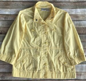 Zenergy by Chicos Women’s Size 0 Bright Yellow Windbreaker Button Up Jacket